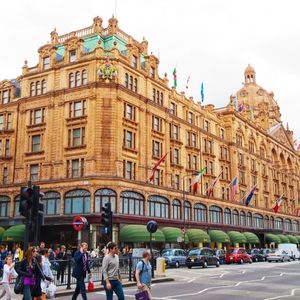 The outside of the Harrods store in London.