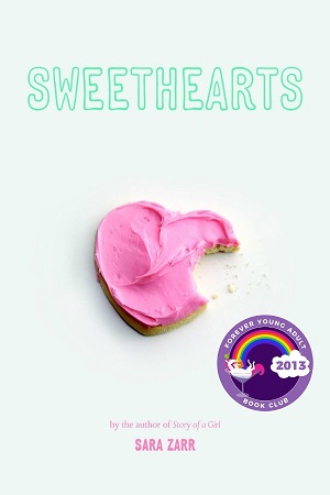 Cover of Sweethearts, with a pink iced heart-shaped cookie that has a bite taken out of it
