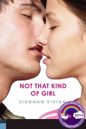 Cover of Not That Kind of Girl, with a close-up of a boy and girl about to kiss