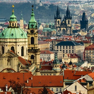 Bird's eye view of Old Town in Prague, Czech Republic