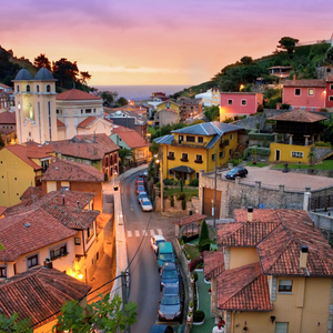 Sunset cityscape of a city in Spain