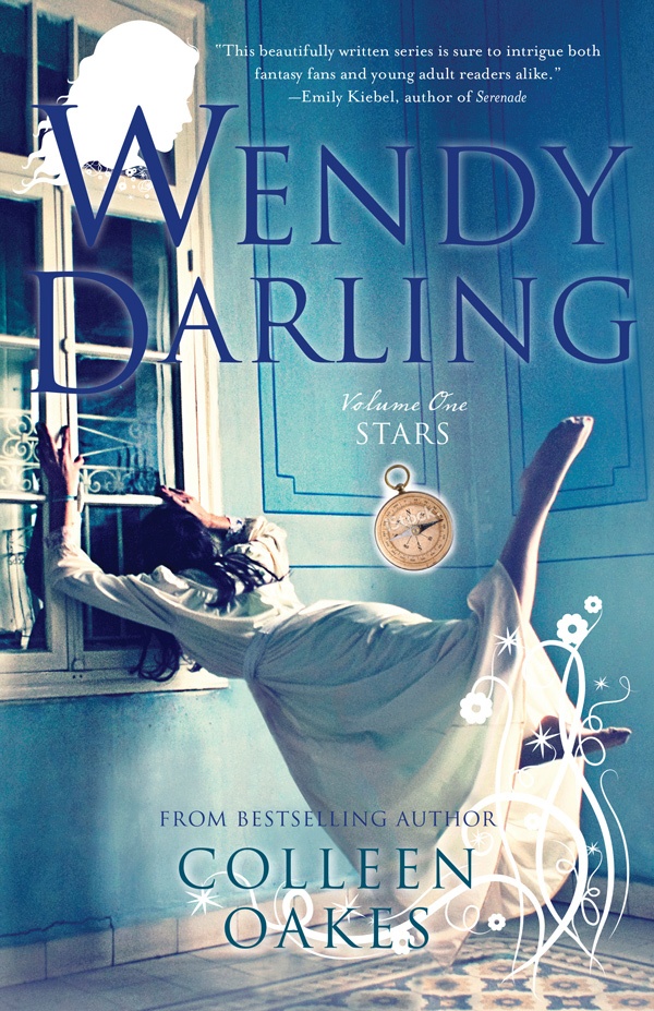 Cover of Wendy Darling, with a girl grasping a window while her legs float up into the air