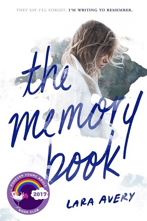 Cover of The Memory Book, with a blonde girl in profile wearing a white coat as the wind blows her hair