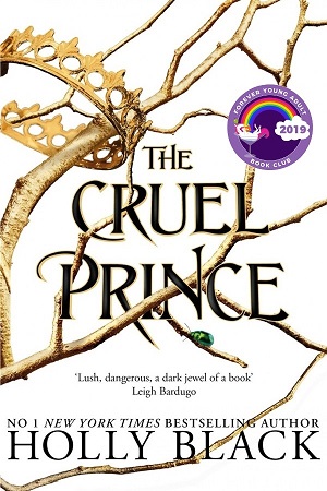 Cover The Cruel Prince: A gold crown caught on leafless branches on a white background
