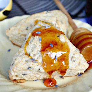 Scones covered in honey