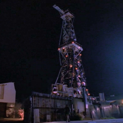 A ramshackle tower built in the middle of a construction zone in Sunnydale.