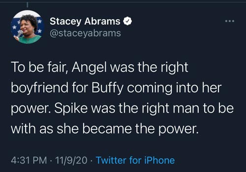 Tweet from Stacey Abrams
