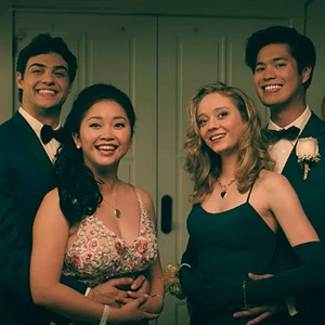 Peter/Lara Jean and Chris/Trevor pose for prom photos (To All the Boys: Always and Forever)