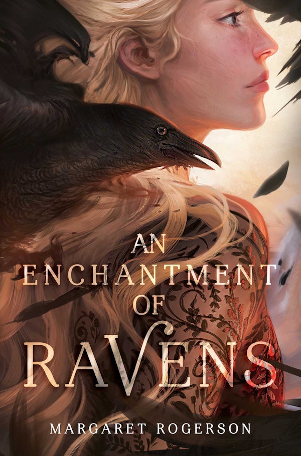 Cover of An Enchantment of Ravens: A close up of a girl's face with a raven on her shoulder