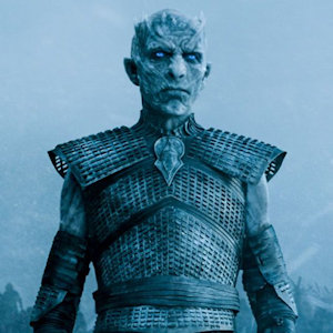 Close up of the Night King from Game of Thrones.