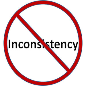 The word "inconsistency" with a no symbol over it