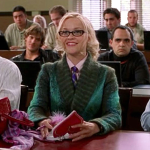 Elle Woods in a Harvard classroom