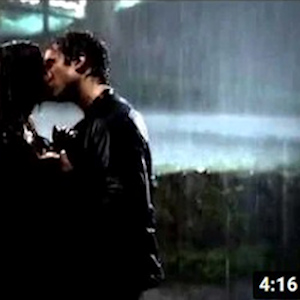 Screenshot of a fan-made video of Damon and Elena from The Vampire Diaries