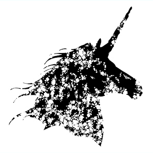 Black outline of a unicorn