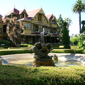 The outside estate of the Winchester Mystery House in San Francisco, CA.