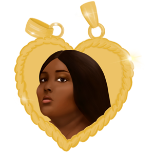 BFF charm with Lizzo's face.