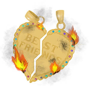 Hell No BFF Charm in Flames