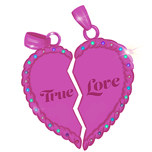 BFF charm that says "true love"