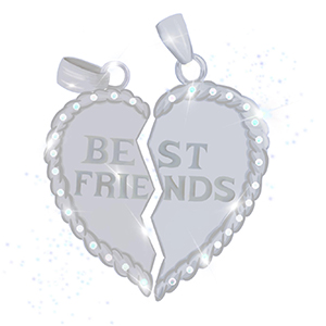 BFF platinum charm