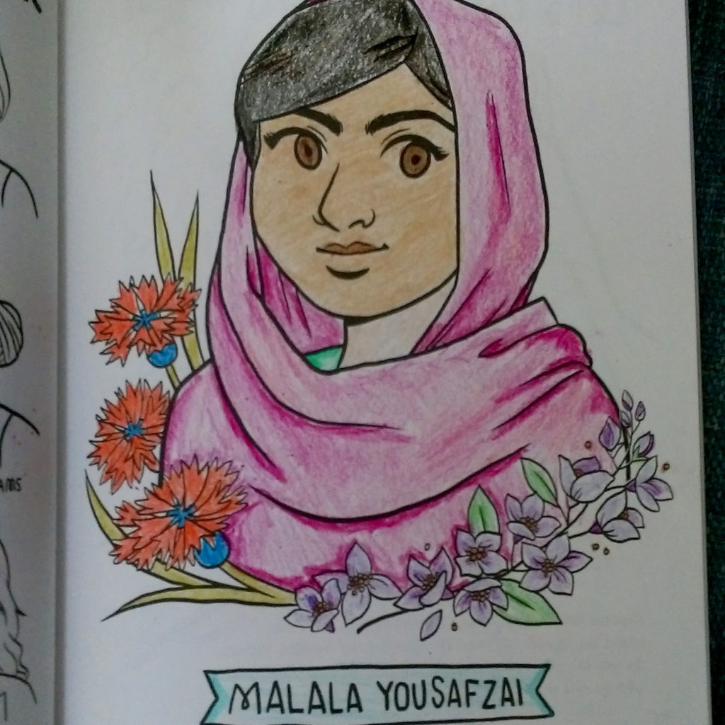 coloring page of malala