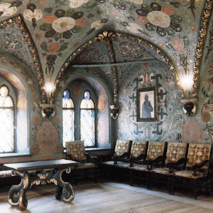 Mosaic ceiling and interior of a terem (tower used to house women in ancient times)