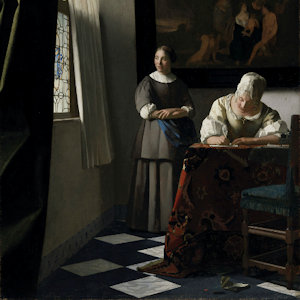 Art of a woman writing a letter