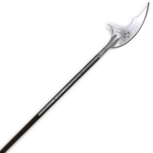 Glaive weapon (staff with a blade on the end) on a white background