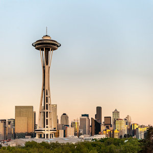 Skyline of Seattle, featuring the Space Needle