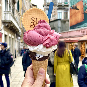 Pink gelato in Venice