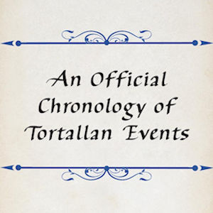 White background with words that say "an official chronology of Tortallan Events"