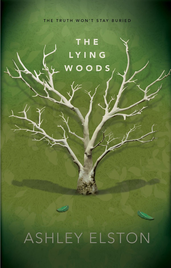 Cover The Lying Woods: A green background with a dead tree in the middle