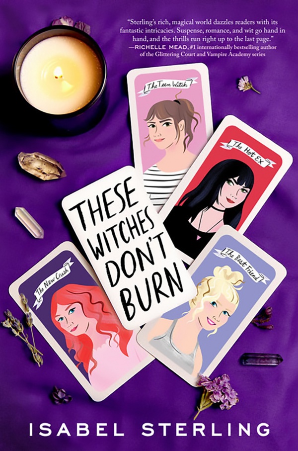 Illustrations of four different girls on tarot cards