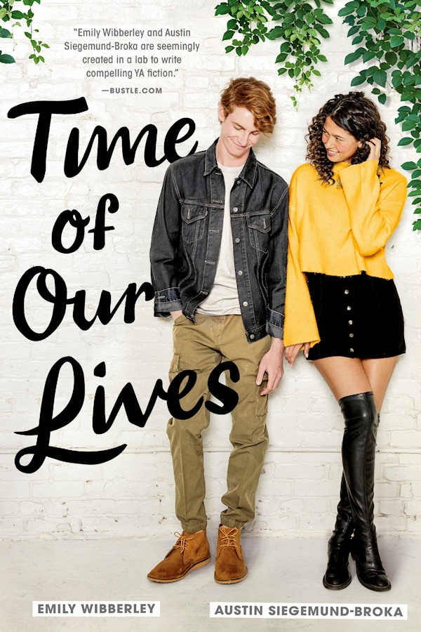 Cover Time of Our Lives: A boy and girl lean against a white wall with plants above their heads