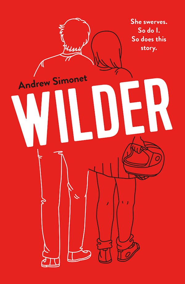 Cover Wilder: Drawn outlines of a boy and girl on a red background
