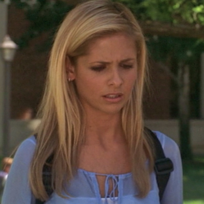 Buffy looks distraught when Parker rejects her.