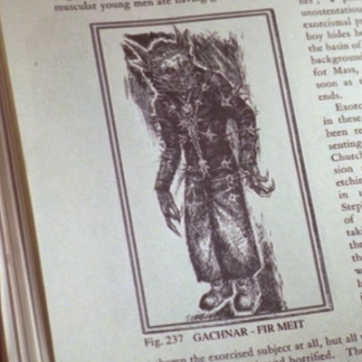 An image of the demon Gachnar in a book