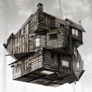 The puzzle cabin from the Cabin in the Woods movie poster