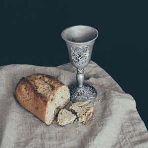 Communion wine and loaf