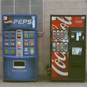 Pepsi and Coke vending machines.
