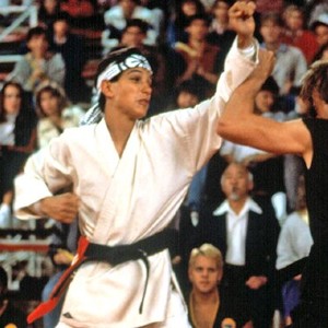 Daniel LaRusso fighting in a tournament in Karate Kid