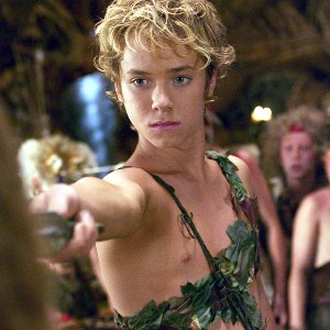 Screenshot from Peter Pan, with Peter holding a knife up