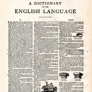 Page from a very old Dictionary of the English Language