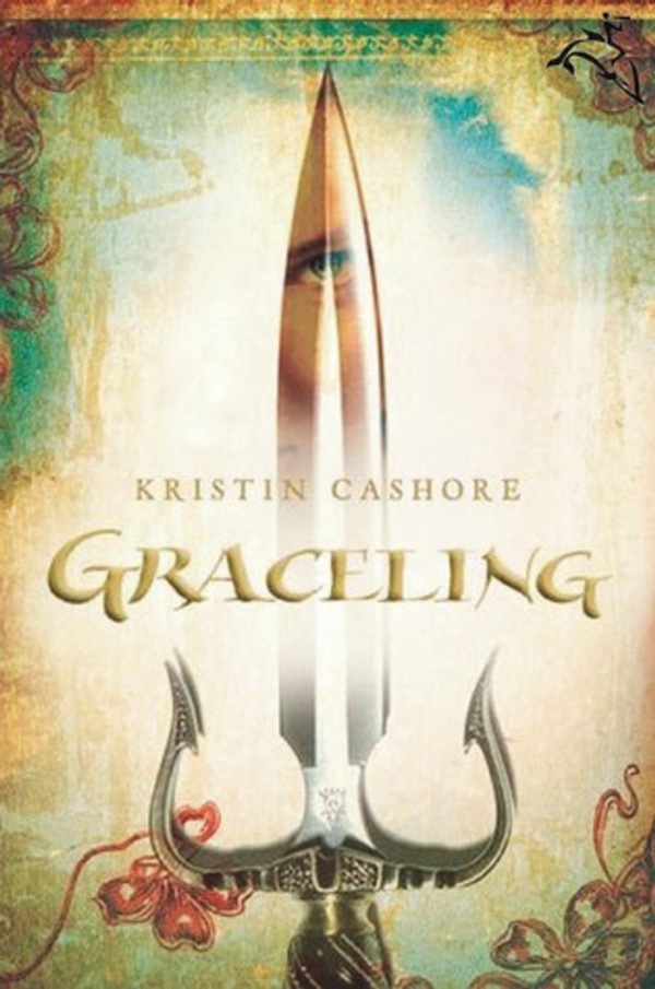 Cover of Graceling, featuring a large silver dagger