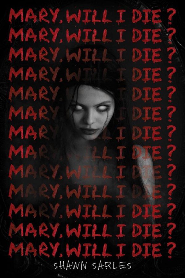 Cover of Mary Will I Die? Creepy girl with all white eyes.