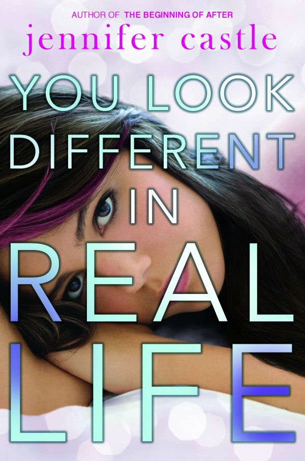 Cover of You Look Different in Real Life, with a brunette who has streaks of color in her hair leaning her head against her arm