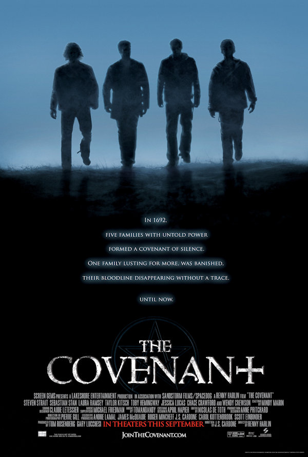 The Covenant Cover: 4 silhouettes of teen boys walking down a dark road