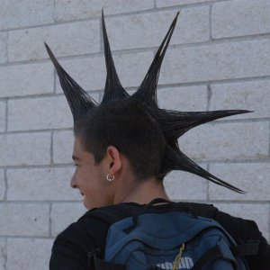 Man with large mohawk