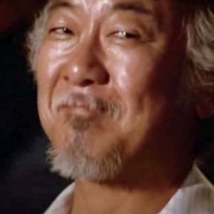 Pat Morita as Mr. Myagi in Karate Kid