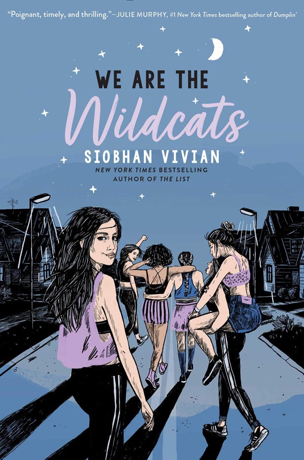 Cover of We Are the Wildcats, featuring an illustration of a group of girls walking down a neighborhood street