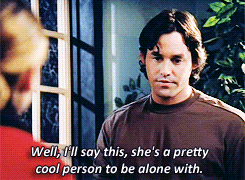 Buffy, at the school, talking to Xander